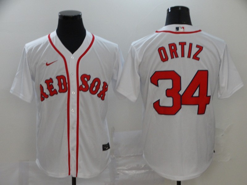Men's Boston Red Sox David Ortiz #34 White Baseball Jersey